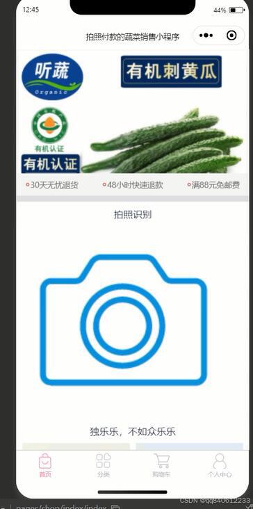 基于拍照付款功能的微信小程序蔬菜销售系统 技术开发与销售解析